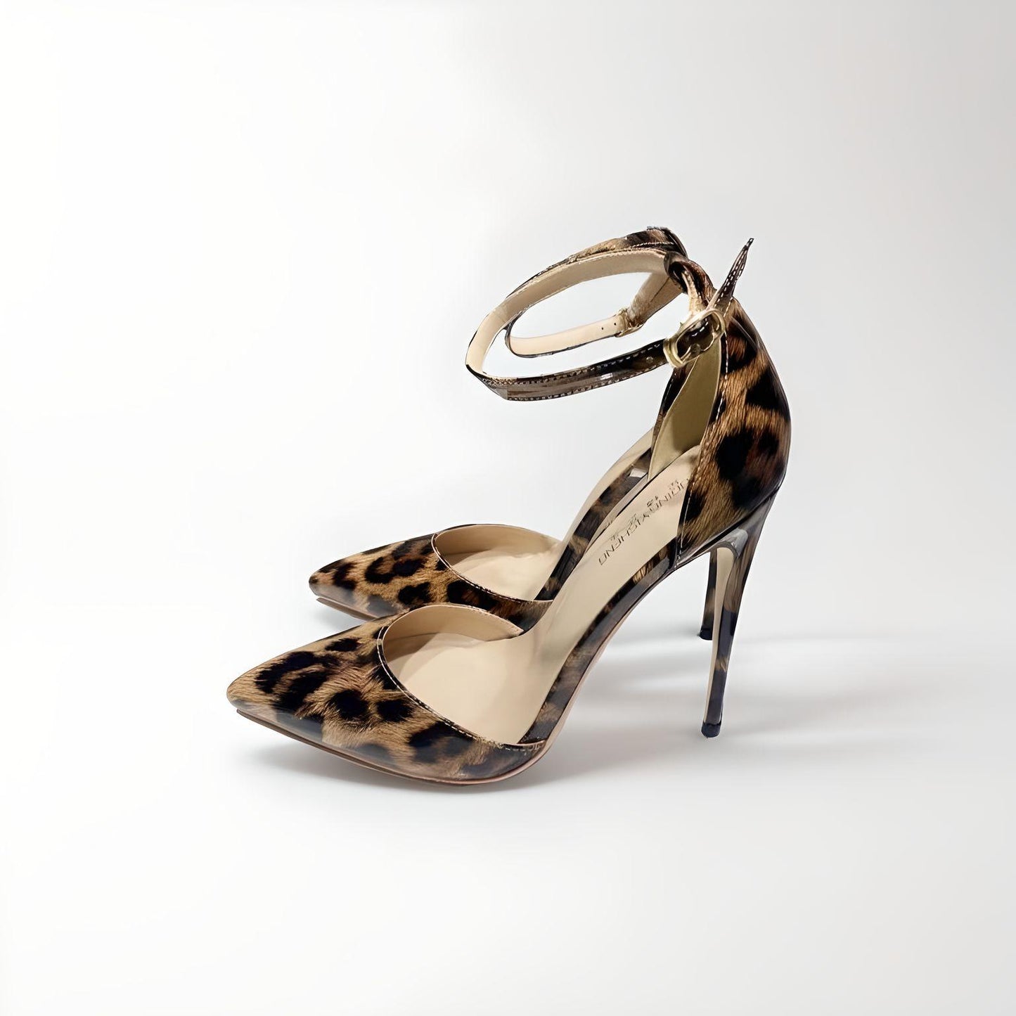 D'Orsay stiletto sandals animal print