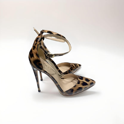 D'Orsay stiletto sandals animal print