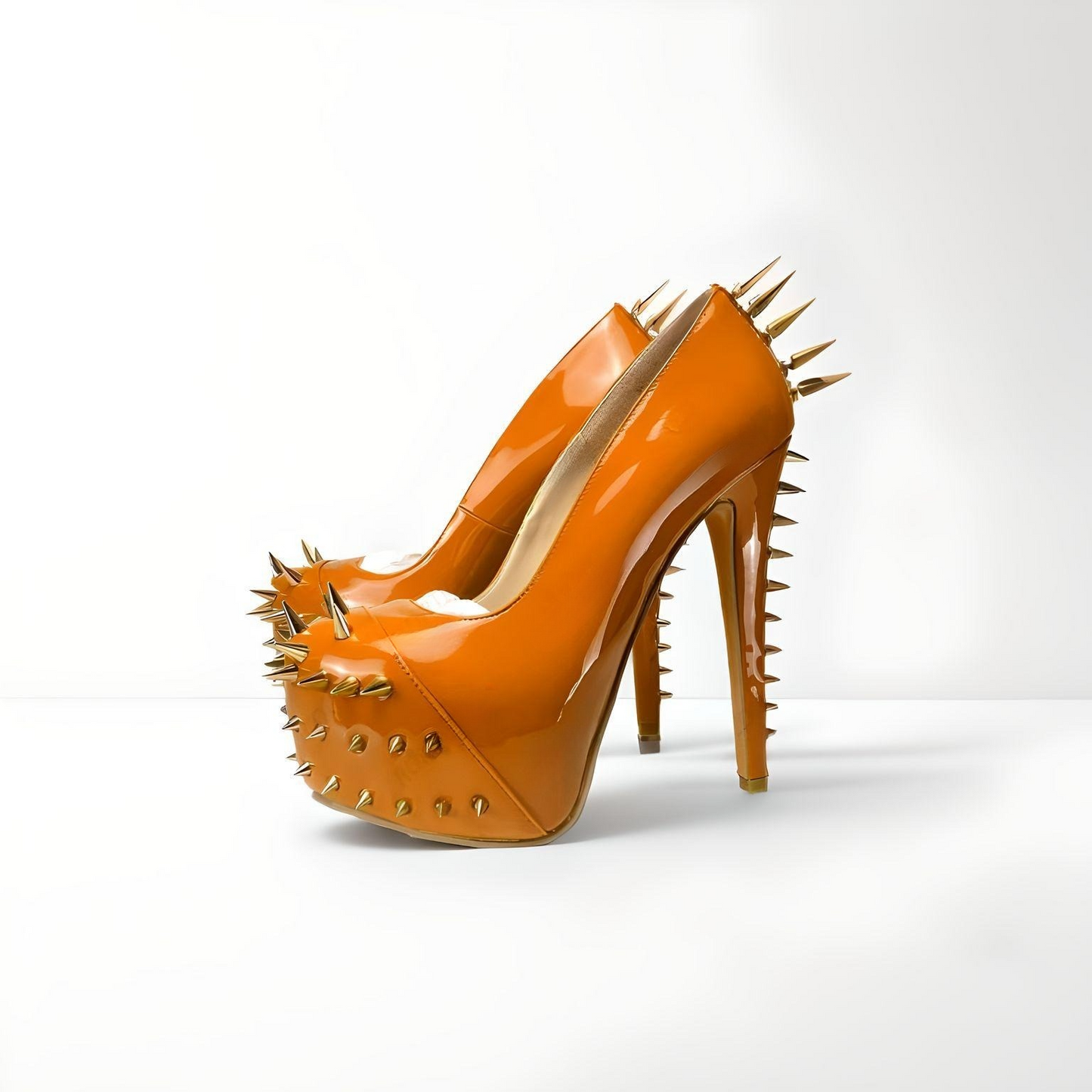 Fetish extreme platform stiletto with studs/spikes