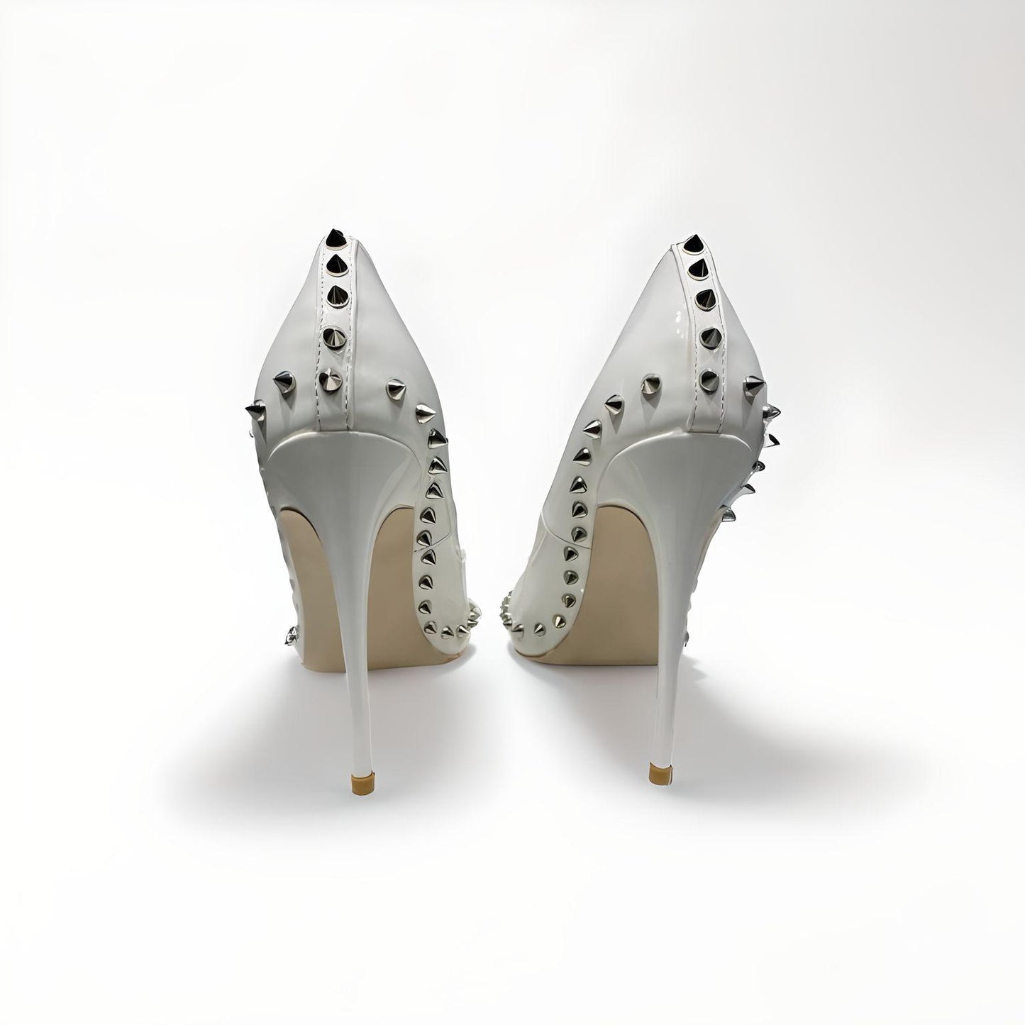 Rivet spike stiletto pumps