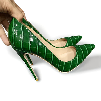 Mock croc stiletto pumps