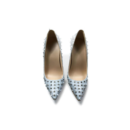 Rivet spike stiletto pumps