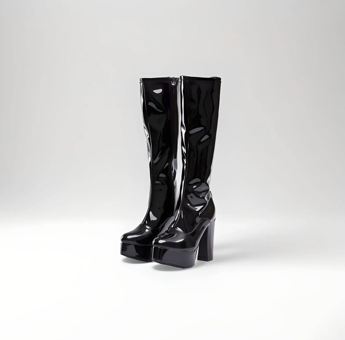 Retro Go-go low block heel platform boots