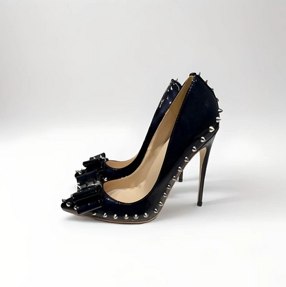 Rivet Spike Stiletto Pumps – Size EU44 12cm Heel Red Sole - SALE