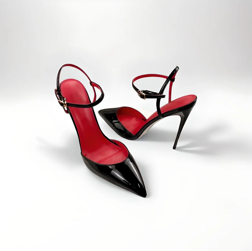 D'Orsay classic stiletto pumps 12cm heel, red sole - Size EU 44 - SALE