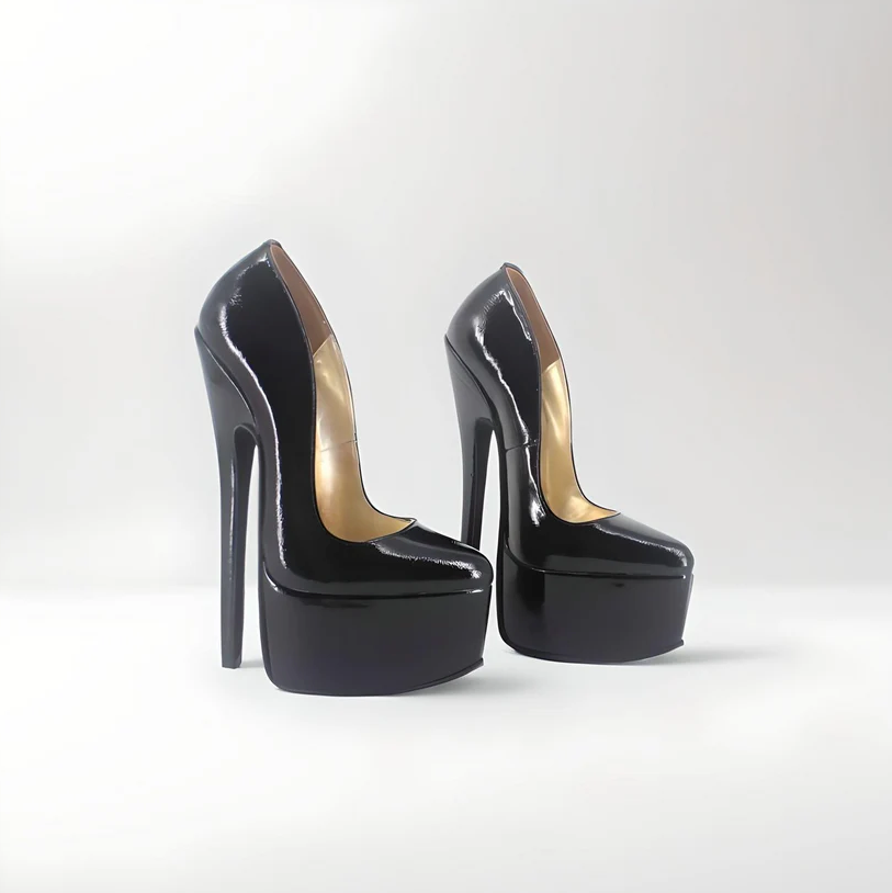 Echtleder Stiletto Plateau Pumps