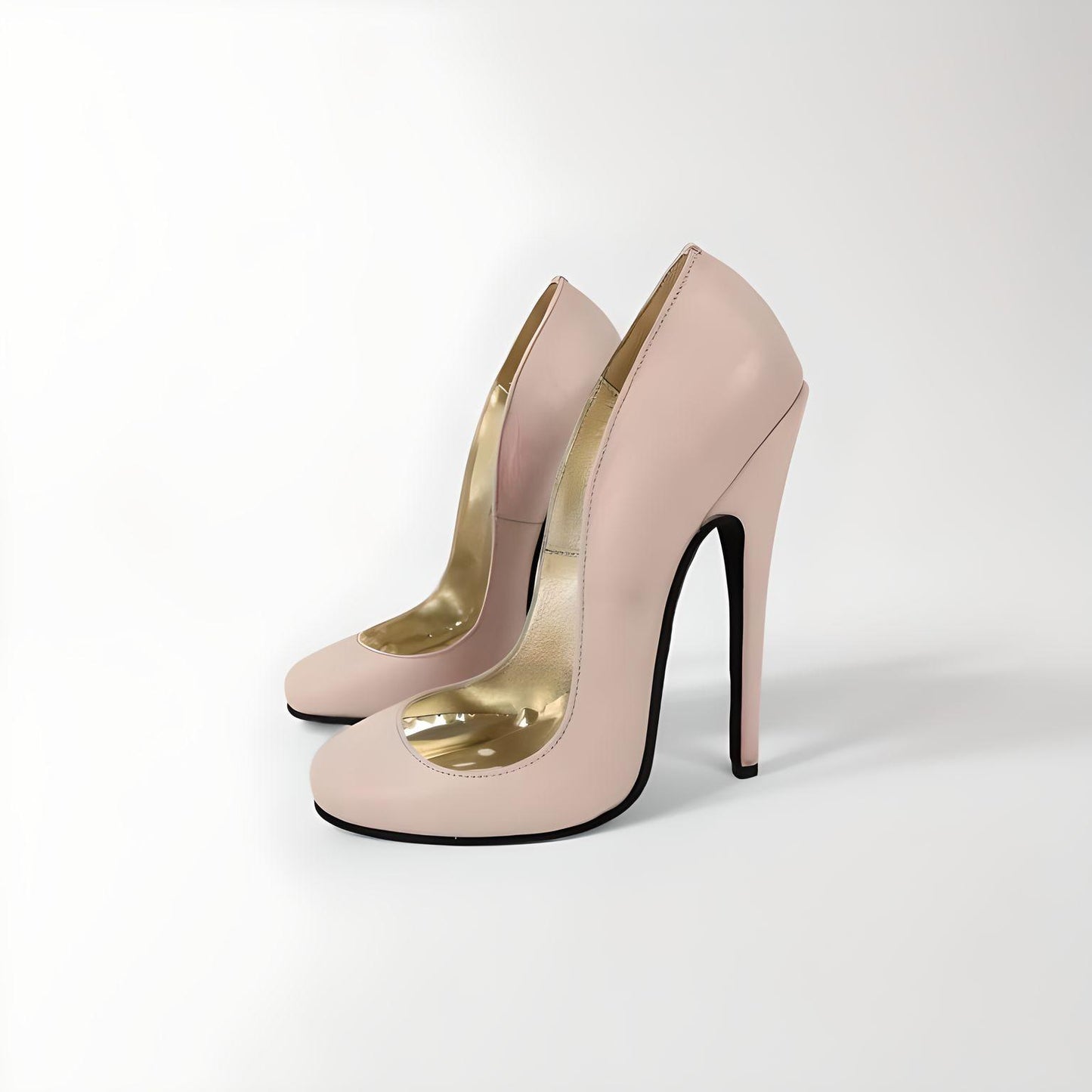 Retro real leather stiletto round toe pumps 10-16cm