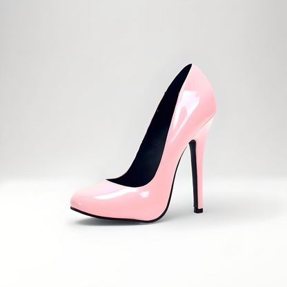 Retro round toe stiletto 14-15cm high heel pumps