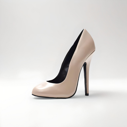 Retro round toe stiletto 14-15cm high heel pumps