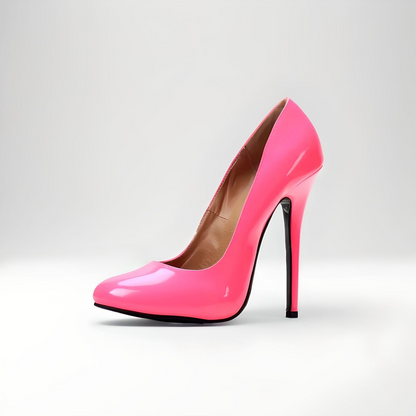 Retro round toe stiletto 14-15cm high heel pumps