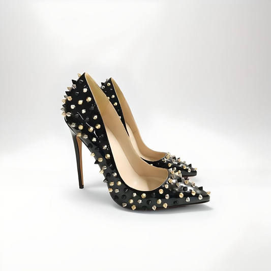Rivet spike stiletto pumps