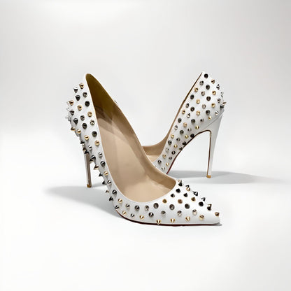 Rivet spike stiletto pumps