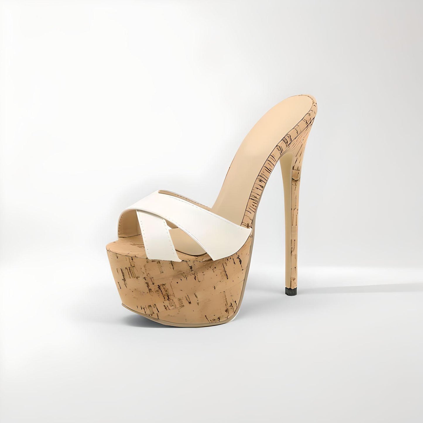 Extreme stiletto cork mules 16cm UK6 / EU39 - SALE