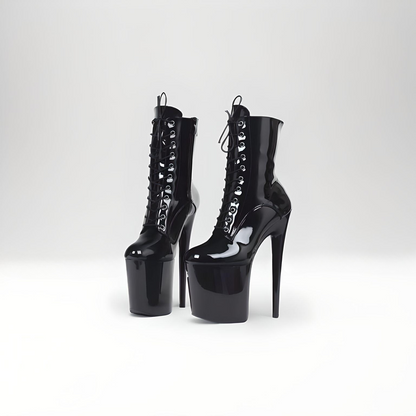 Pole Dancer platform stiletto ankle boots 20cm 7.8" heel