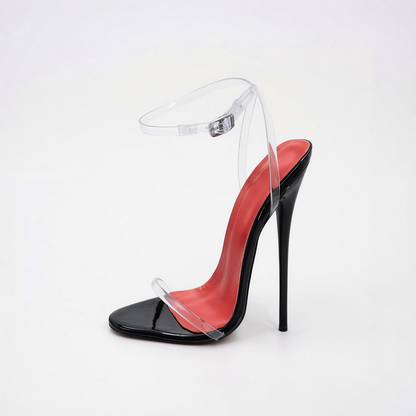Barely There Clear Strap High Heel Stiletto Sandals