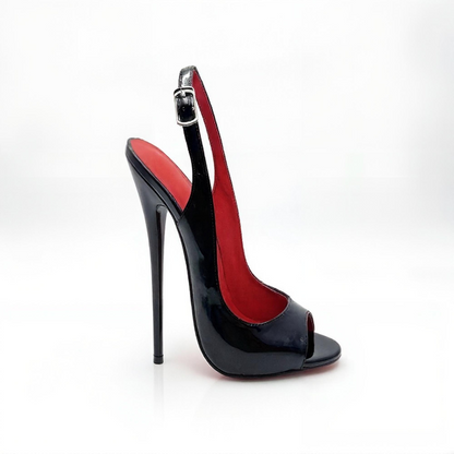 Peep toe high heel stiletto slingback pumps