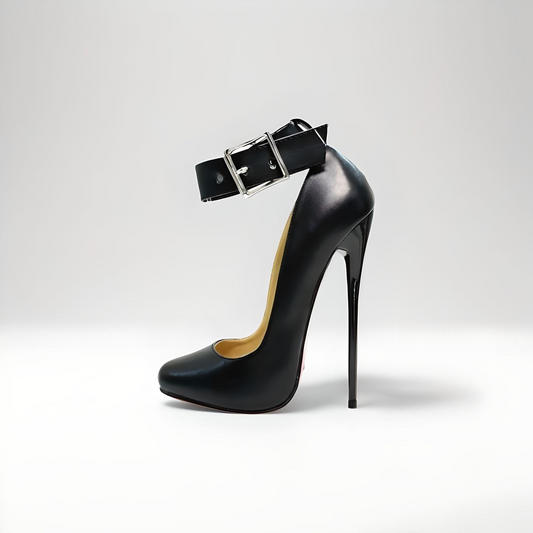 Stiletto Round Toe Locking Pumps with Buckle – 16cm / 6" High Heel