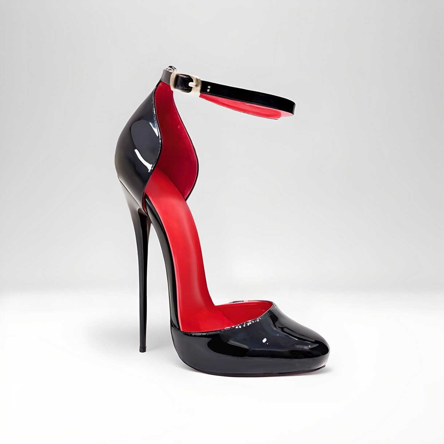 Women’s Round Toe Stiletto Pumps Ankle strap 16cm High Heel