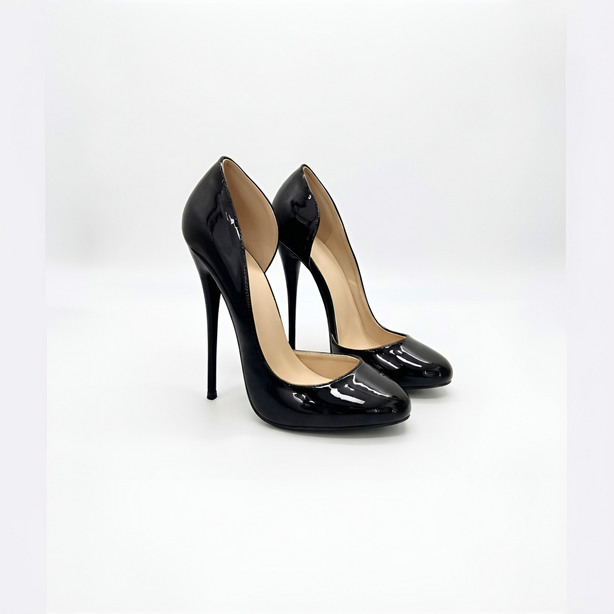 D'Orsay round toe stiletto pumps