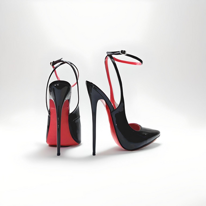 Pointed high heel stiletto slingback pumps