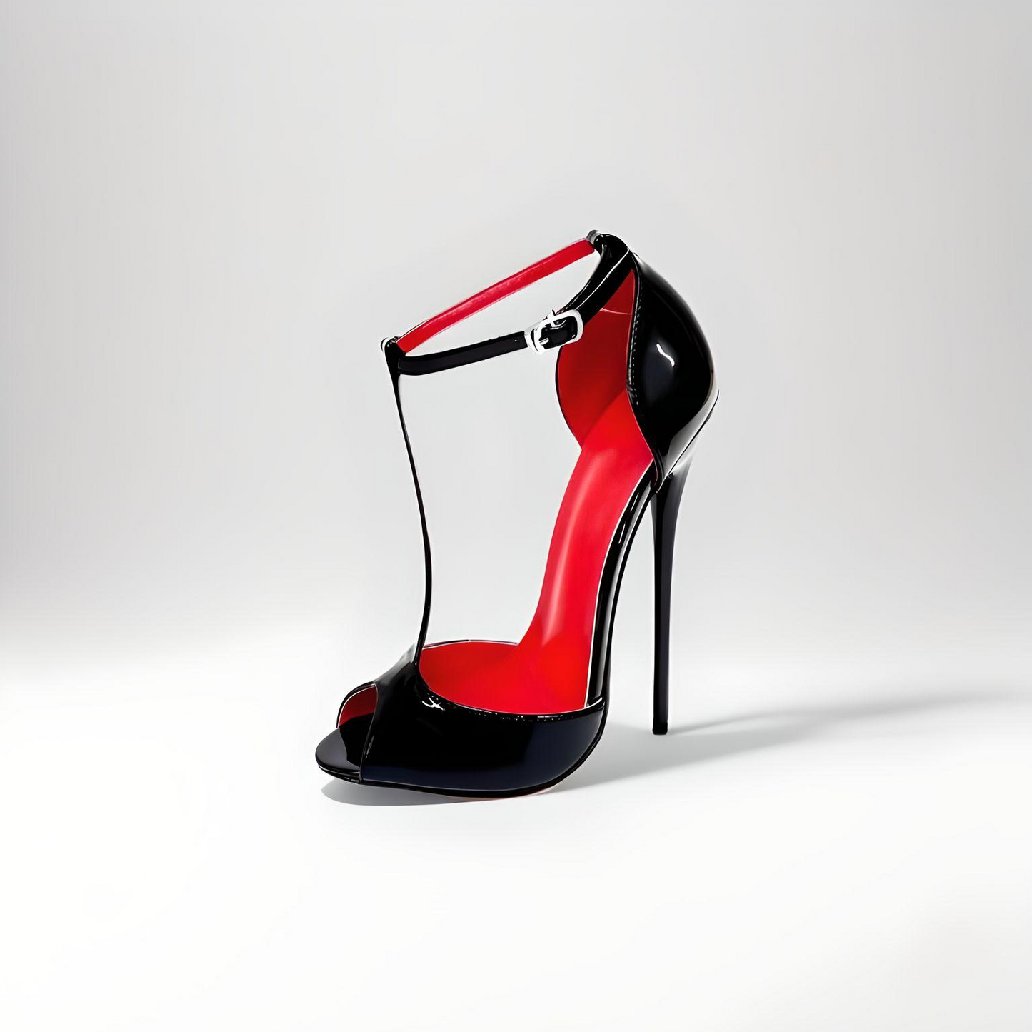 T-bar Peep Toe Stiletto High Heel Pumps