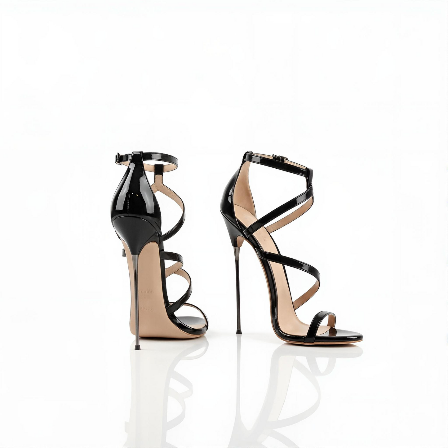Wrap Around Metal High Heel Stiletto Sandals