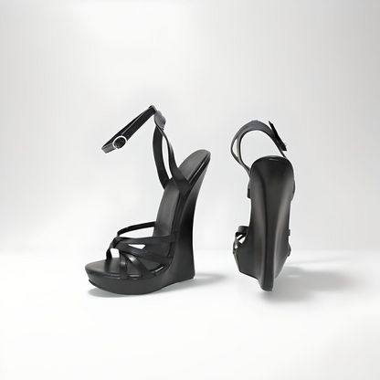 Ultra high wedge strappy sandals 18cm