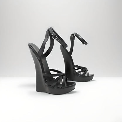 Ultra high wedge strappy sandals 18cm