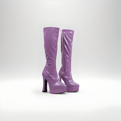 Retro Go-go low block heel platform boots