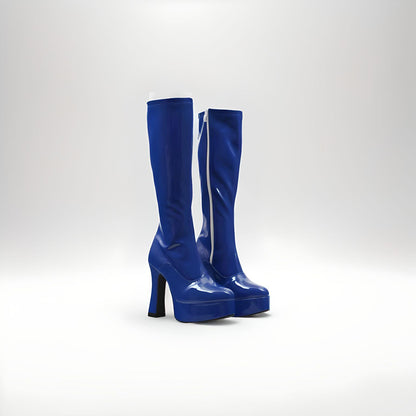 Retro Go-go low block heel platform boots