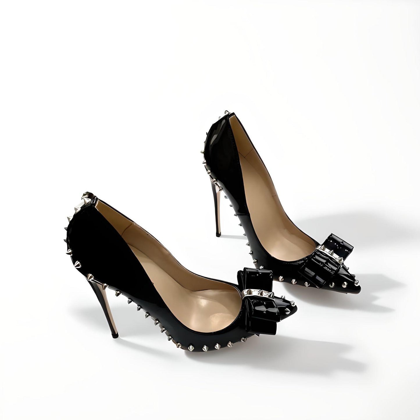 Rivet studded stiletto pumps