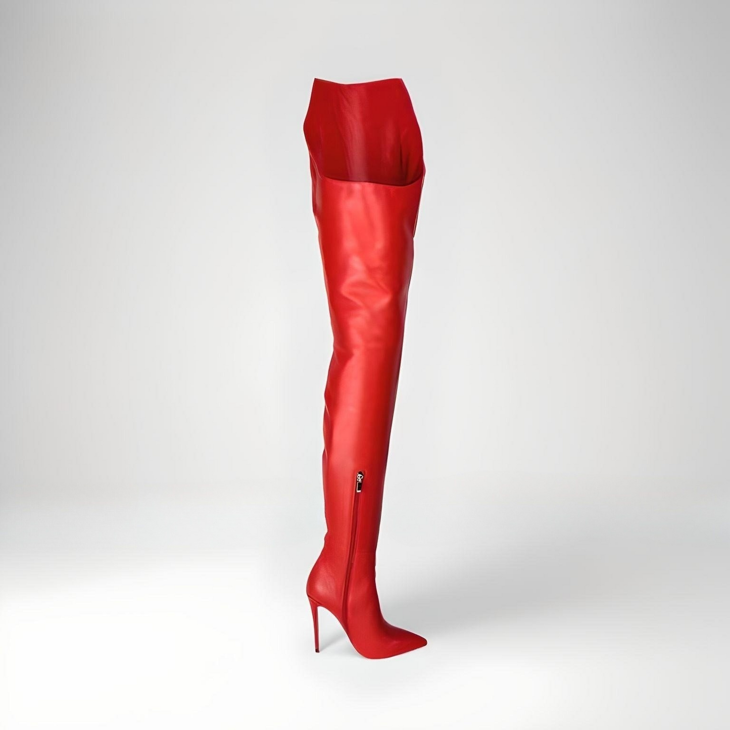 Fetish stiletto crotch boots with higher outer leg 12cm 4.5" heel