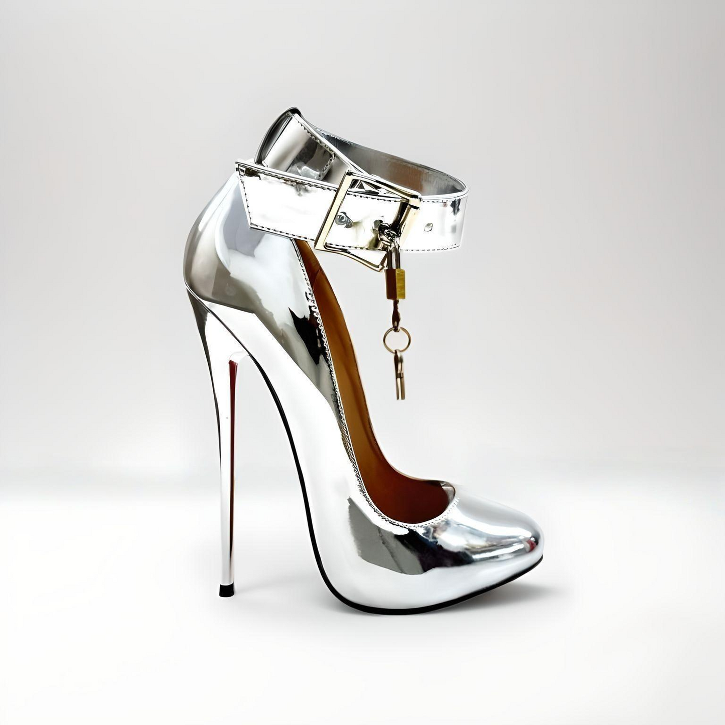 Stiletto Round Toe Locking Pumps with Buckle – 16cm / 6" High Heel