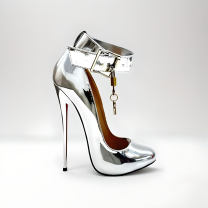 Stiletto Round Toe Locking Pumps with Buckle – 16cm / 6" High Heel