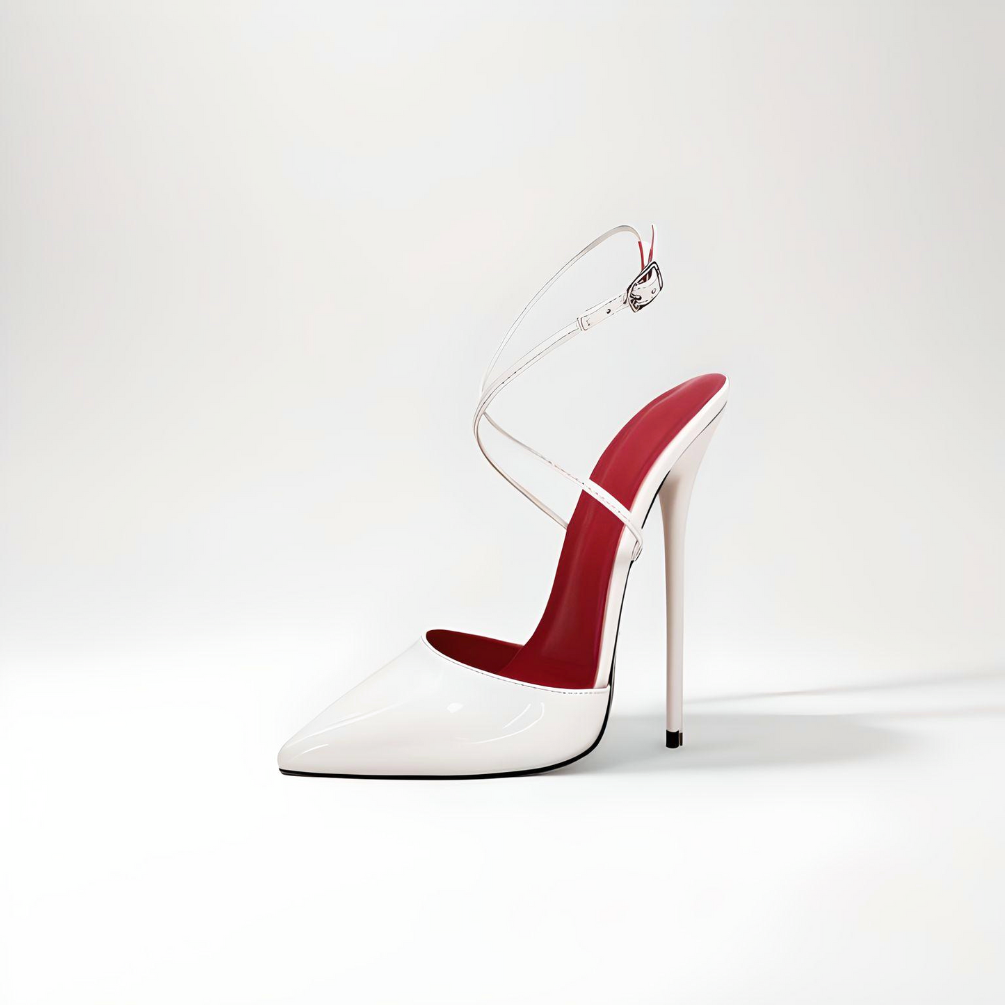 Pointed close toe ankle strap stiletto sandals