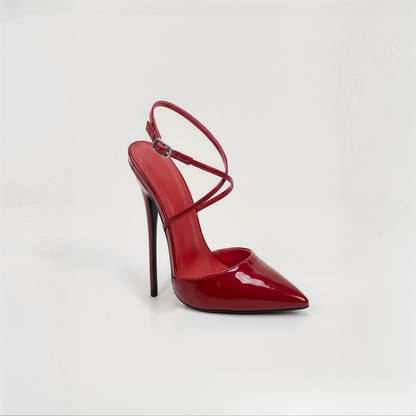 Pointed close toe ankle strap stiletto sandals