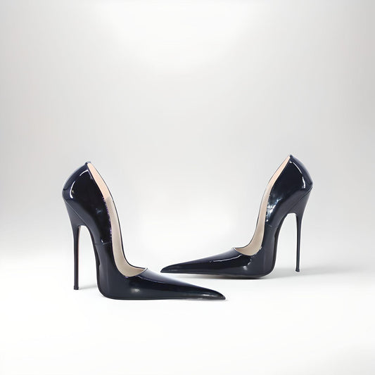Extreme pointy toe real leather stiletto pumps 12-16cm high heels