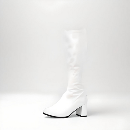 Retro Go-go low block heel below the knee boots