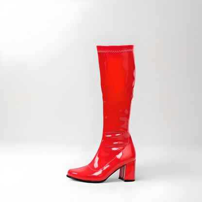 Retro Go-go low block heel below the knee boots