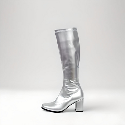 Retro Go-go low block heel below the knee boots