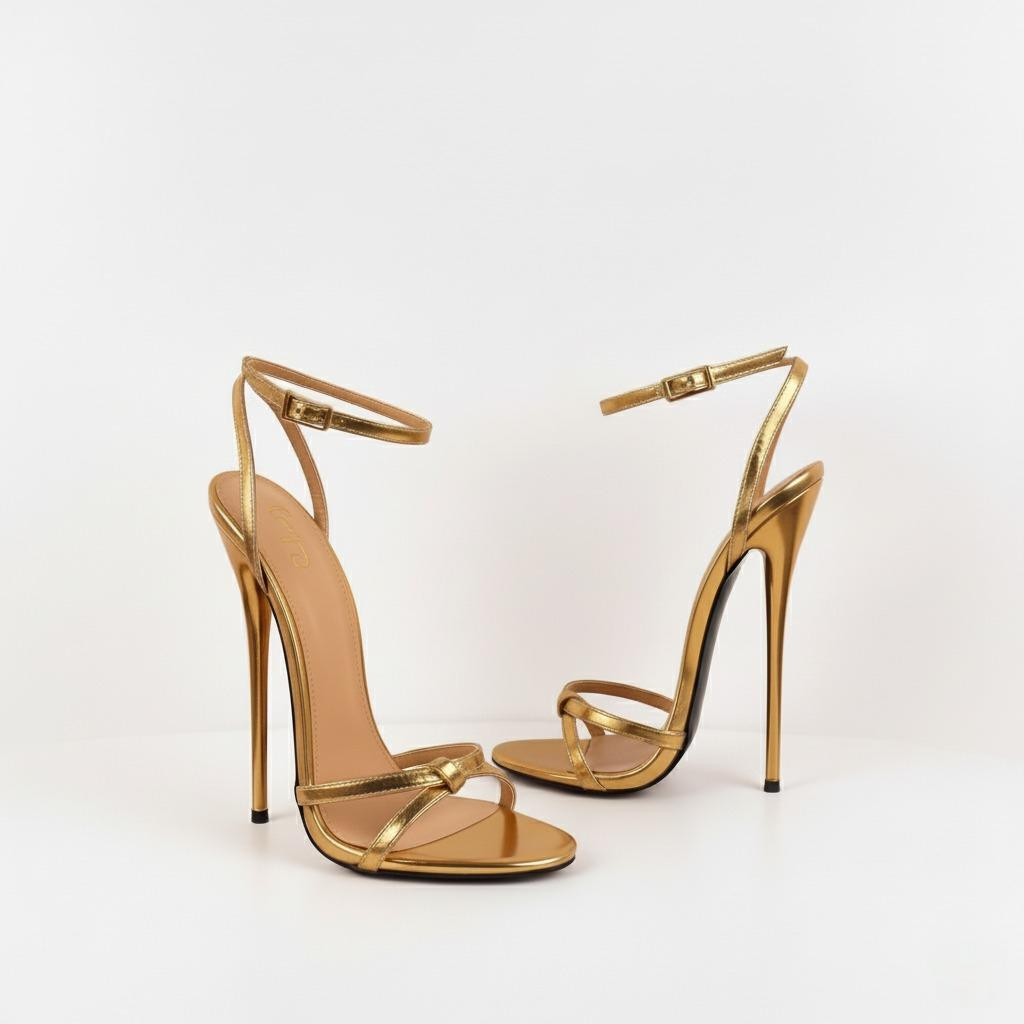 Cross Strap Ultra Stiletto Sandals - High Heels 16cm