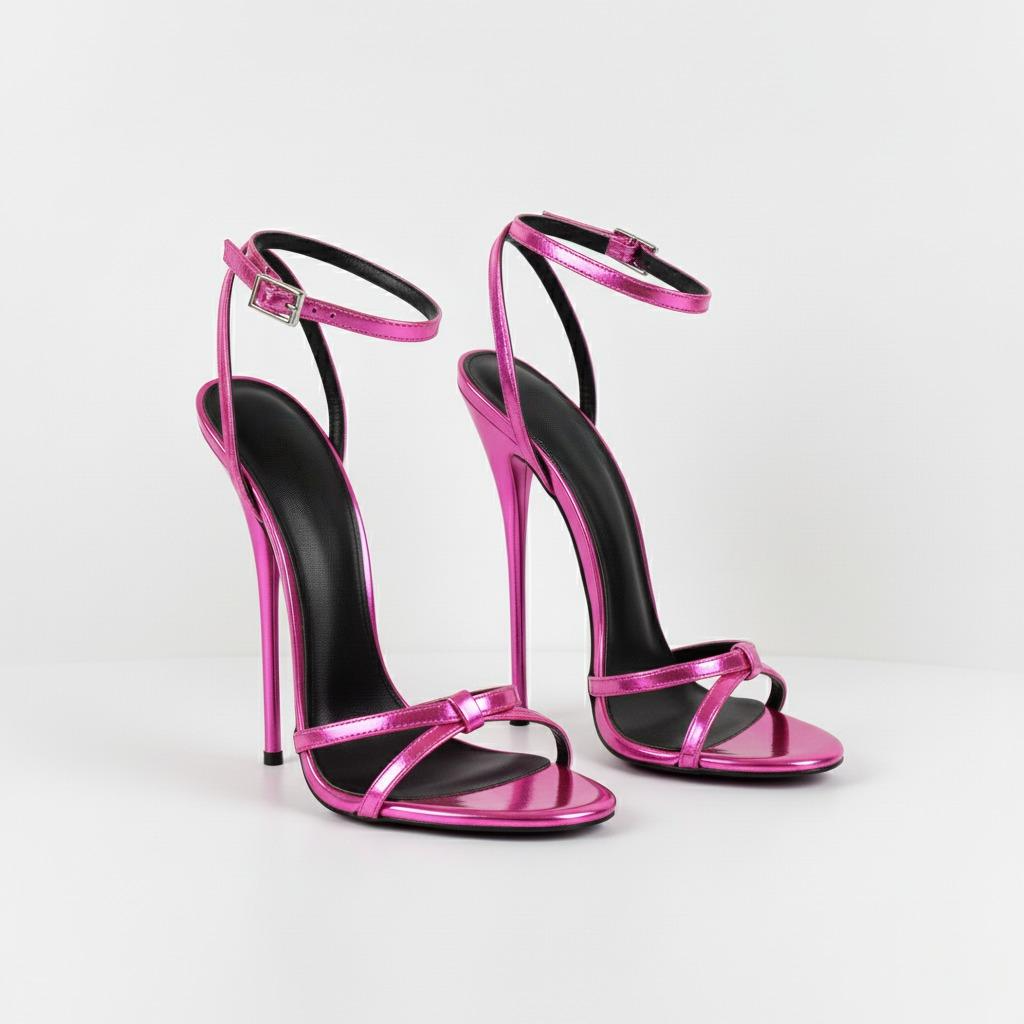 Cross Strap Ultra Stiletto Sandals - High Heels 16cm