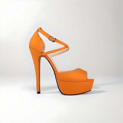 Peep toe platform sandals 14cm