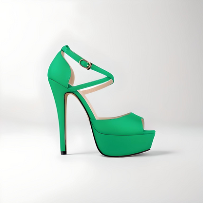 Peep toe platform sandals 14cm