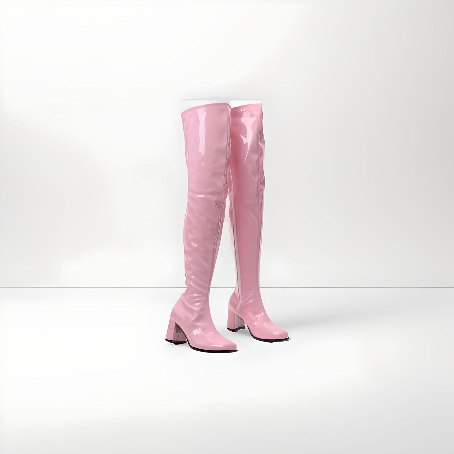 Retro Go-go low block heel over the knee boots