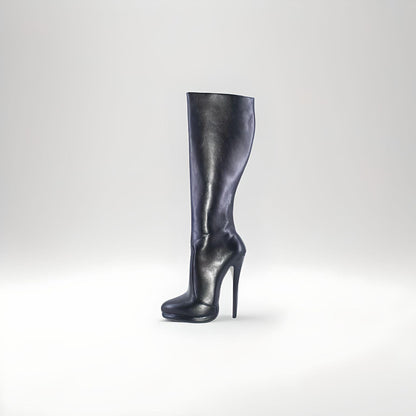 Fetish stiletto knee boots pointy toe 16cm 6.3"