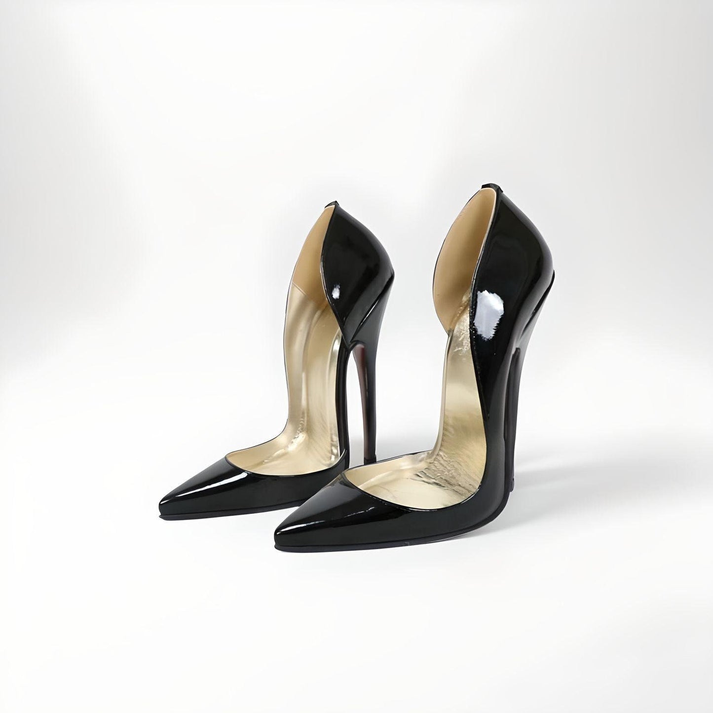 Retro Echtleder D'Orsay Stilettos 10-16cm