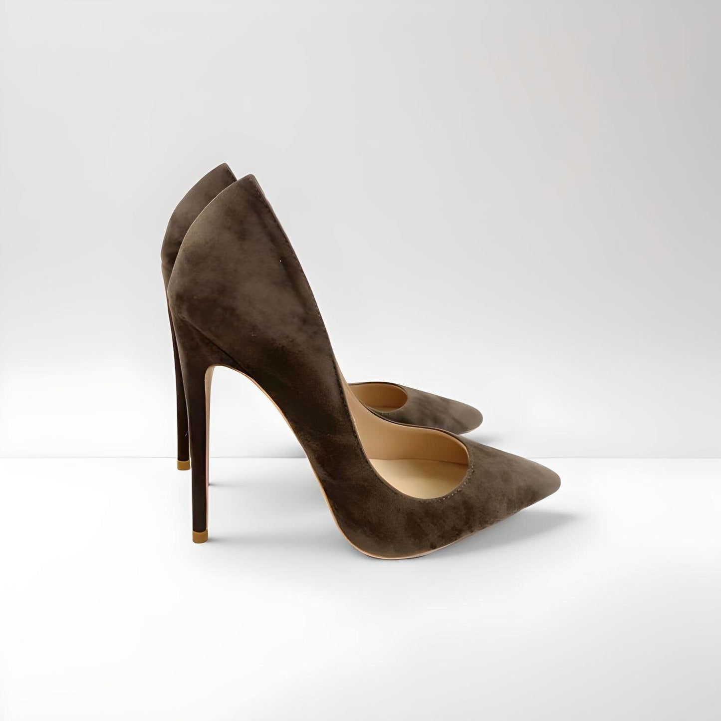 Faux suede stiletto pumps