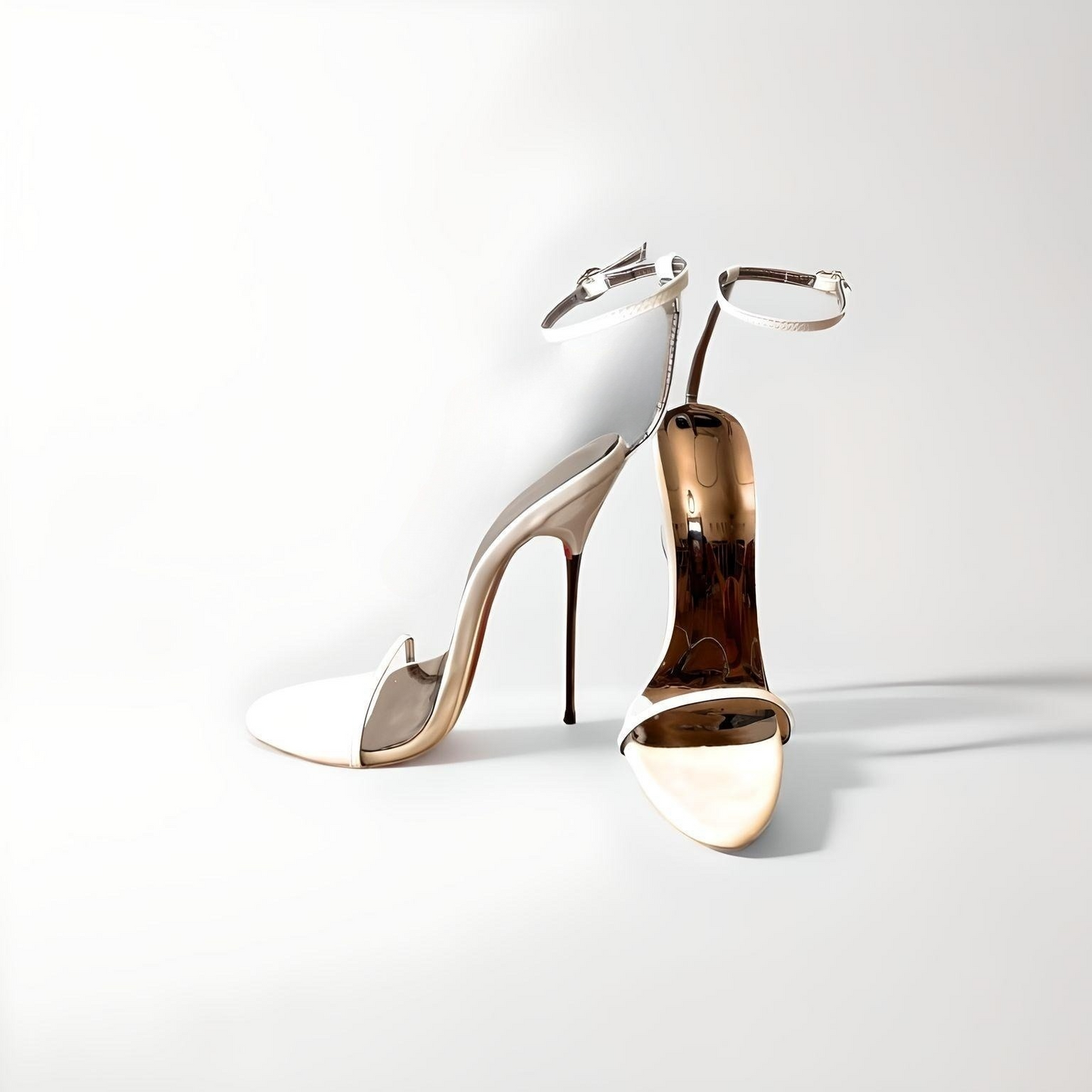 Ultra Thin Metal Stiletto Heel sandals Pink sole