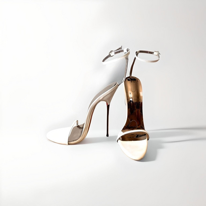 Ultra Thin Metal Stiletto Heel sandals Pink sole